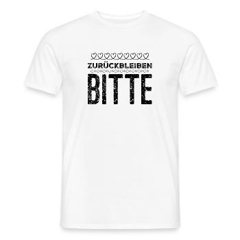 Vorsicht - Männer T-Shirt - Weiß - Vorne - AI Model Male 178 dark (178cm)