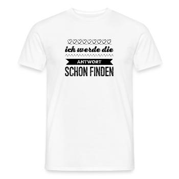die Antwort finden - Männer T-Shirt - Weiß - Vorne - AI Model Male 178 dark (178cm)