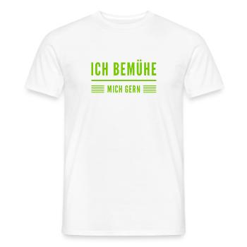 ich bin gerne bemüht - Männer T-Shirt - Weiß - Vorne - AI Model Male 178 dark (178cm)