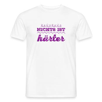härter geht es kaum - Männer T-Shirt - Weiß - Vorne - AI Model Male 178 dark (178cm)