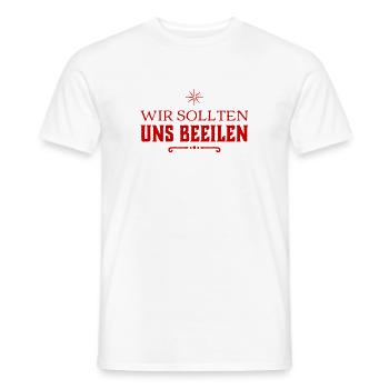 wir lassen uns keine Zeit - Männer T-Shirt - Weiß - Vorne - AI Model Male 178 dark (178cm)