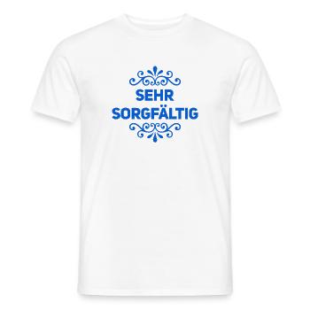 ich mag es sorgfältig - Männer T-Shirt - Weiß - Vorne - AI Model Male 178 dark (178cm)