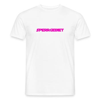 hier ist zu - Männer T-Shirt - Weiß - Vorne - AI Model Male 178 dark (178cm)