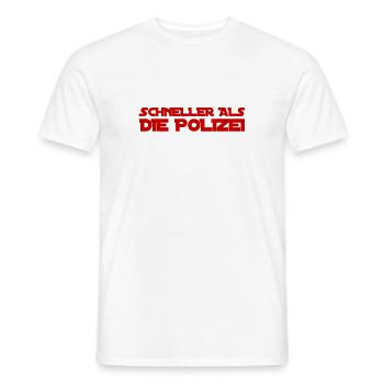 schneller als die Polizei - Männer T-Shirt - Weiß - Vorne - AI Model Male 178 dark (178cm)