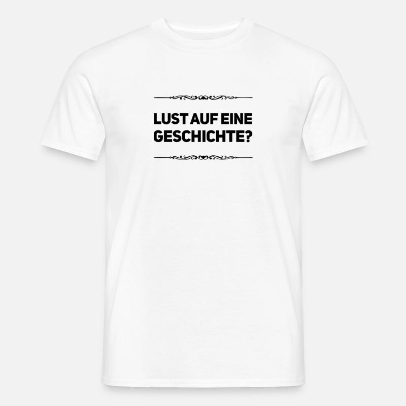 Lust auf eine Geschichte? - Männer T-Shirt - Weiß