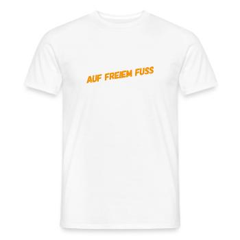 auf der Flucht - Männer T-Shirt - Weiß - Vorne - AI Model Male 178 dark (178cm)