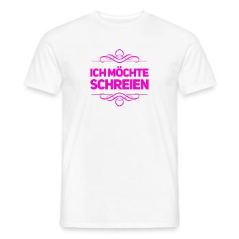 schreien geht immer - Männer T-Shirt - Weiß - Vorne - AI Model Male 178 dark (178cm)