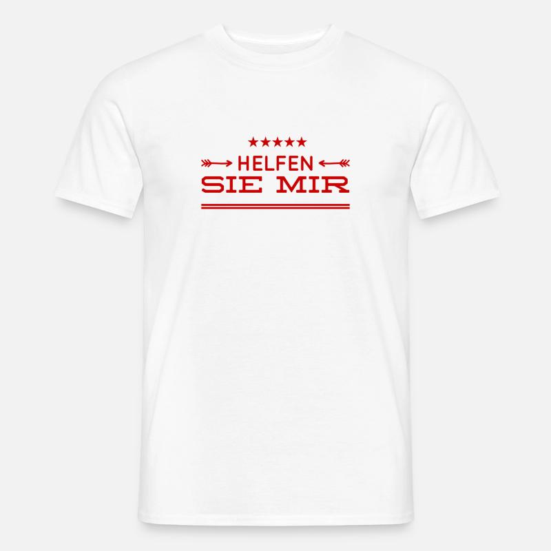 mit der Bitte um Unterstützung - Männer T-Shirt - Weiß