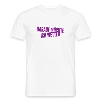 darauf möchte ich wetten - Männer T-Shirt - Weiß - Vorne - AI Model Male 178 dark (178cm)