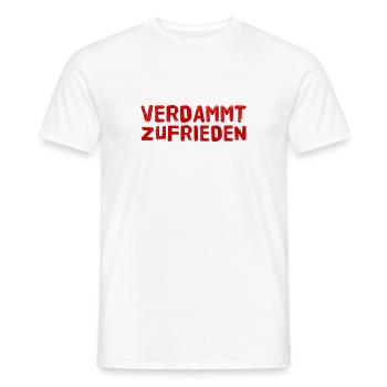 ich lebe ein zufriedenes Leben - Männer T-Shirt - Weiß - Vorne - AI Model Male 178 dark (178cm)
