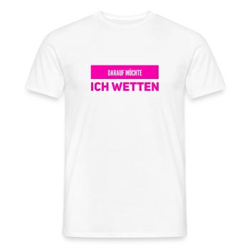 wetten geht immer - Männer T-Shirt - Weiß - Vorne - AI Model Male 178 dark (178cm)