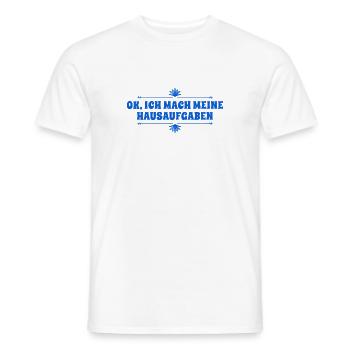 Hausaufgaben - Männer T-Shirt - Weiß - Vorne - AI Model Male 178 dark (178cm)