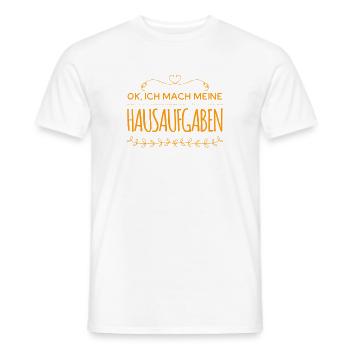 ich kümmere mich um die Hausaufgaben - Männer T-Shirt - Weiß - Vorne - AI Model Male 178 dark (178cm)
