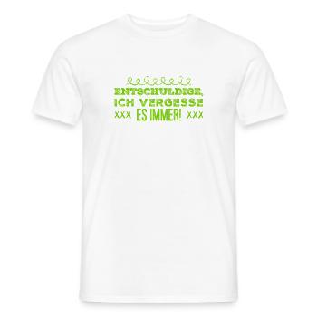 ich bin vergesslich - Männer T-Shirt - Weiß - Vorne - AI Model Male 178 dark (178cm)