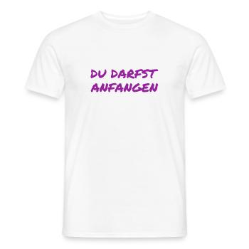 du darfst starten - Männer T-Shirt - Weiß - Vorne - AI Model Male 178 dark (178cm)