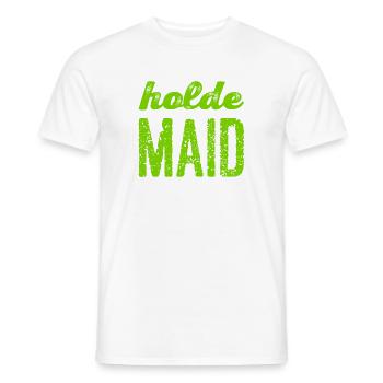 ich bin eine holde Maid - Männer T-Shirt - Weiß - Vorne - AI Model Male 178 dark (178cm)