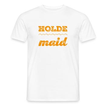 vor dir steht eine holde Maid - Männer T-Shirt - Weiß - Vorne - AI Model Male 178 dark (178cm)