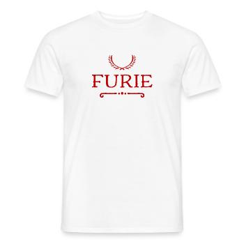 vor dir steht eine Furie - Männer T-Shirt - Weiß - Vorne - AI Model Male 178 dark (178cm)