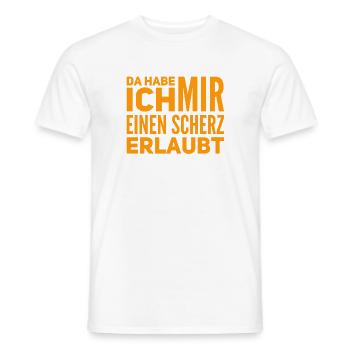 Scherze gehen immer - Männer T-Shirt - Weiß - Vorne - AI Model Male 178 dark (178cm)