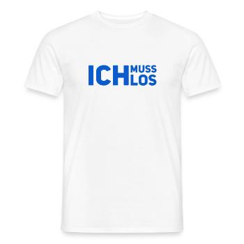 ich muss los - Männer T-Shirt - Weiß - Vorne - AI Model Male 178 dark (178cm)