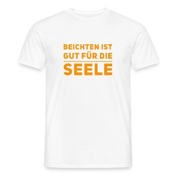beichten ist gut - Männer T-Shirt - Weiß - Vorne - AI Model Male 178 dark (178cm)