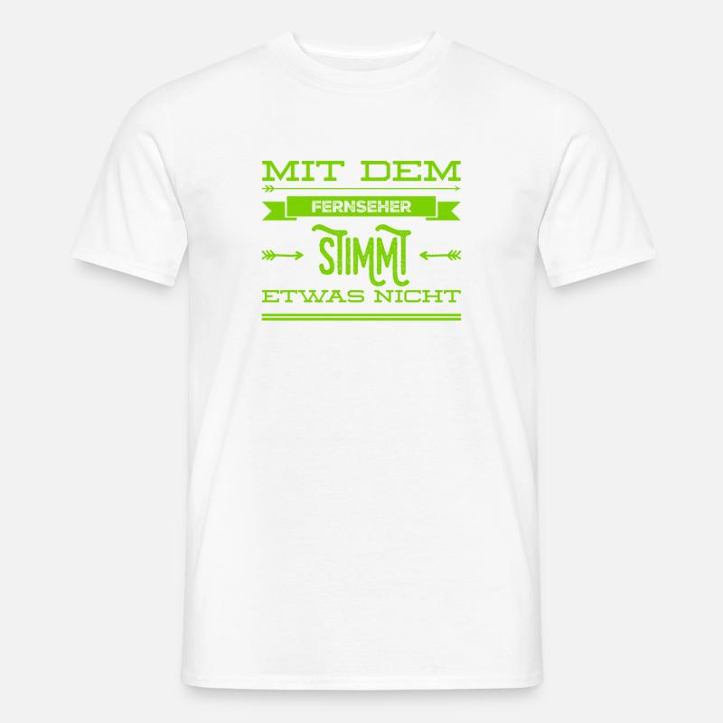 der Fernseher spinnt - Männer T-Shirt - Weiß