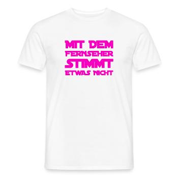 der Fernseher verhält ich merkwürdig - Männer T-Shirt - Weiß - Vorne - AI Model Male 178 dark (178cm)