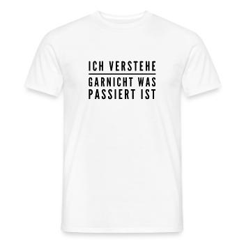 ich verstehe nur Bahnhof - Männer T-Shirt - Weiß - Vorne - AI Model Male 178 dark (178cm)