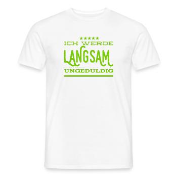 angespannt - Männer T-Shirt - Weiß - Vorne - AI Model Male 178 dark (178cm)