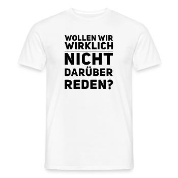 reden wir darüber - Männer T-Shirt - Weiß - Vorne - AI Model Male 178 dark (178cm)