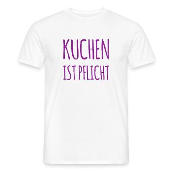Kuchen ist Pflicht - Männer T-Shirt - Weiß - Vorne - AI Model Male 178 dark (178cm)
