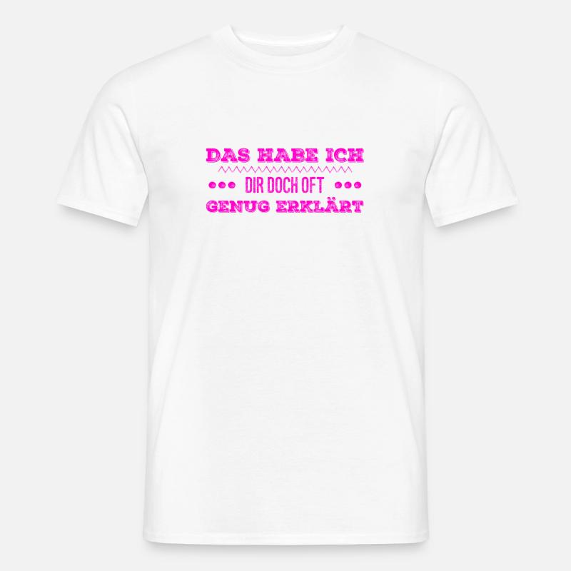 erklärungsmüde - Männer T-Shirt - Weiß