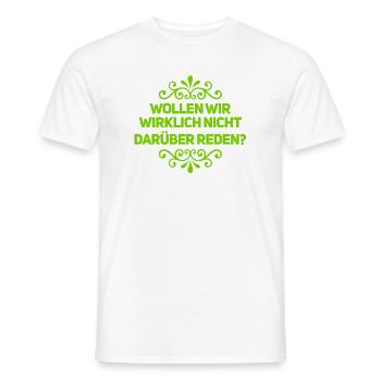 wer will reden? - Männer T-Shirt - Weiß - Vorne - AI Model Male 178 dark (178cm)