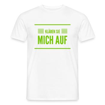 klären sie mich auf - Männer T-Shirt - Weiß - Vorne - AI Model Male 178 dark (178cm)