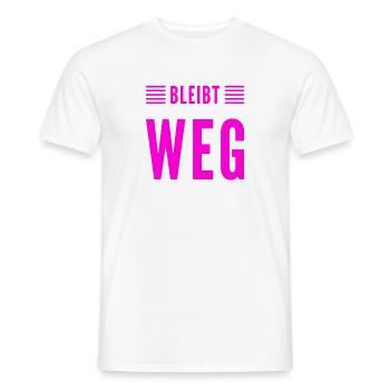 kommt bitte nicht näher - Männer T-Shirt - Weiß - Vorne - AI Model Male 178 dark (178cm)