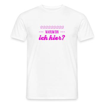 warum bin ich hier? - Männer T-Shirt - Weiß - Vorne - AI Model Male 178 dark (178cm)