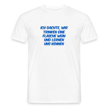 gemeinsam ein Flasche Wein trinken - Männer T-Shirt - Weiß - Vorne - AI Model Male 178 dark (178cm)