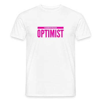 realistischer Optimist - Männer T-Shirt - Weiß - Vorne - AI Model Male 178 dark (178cm)