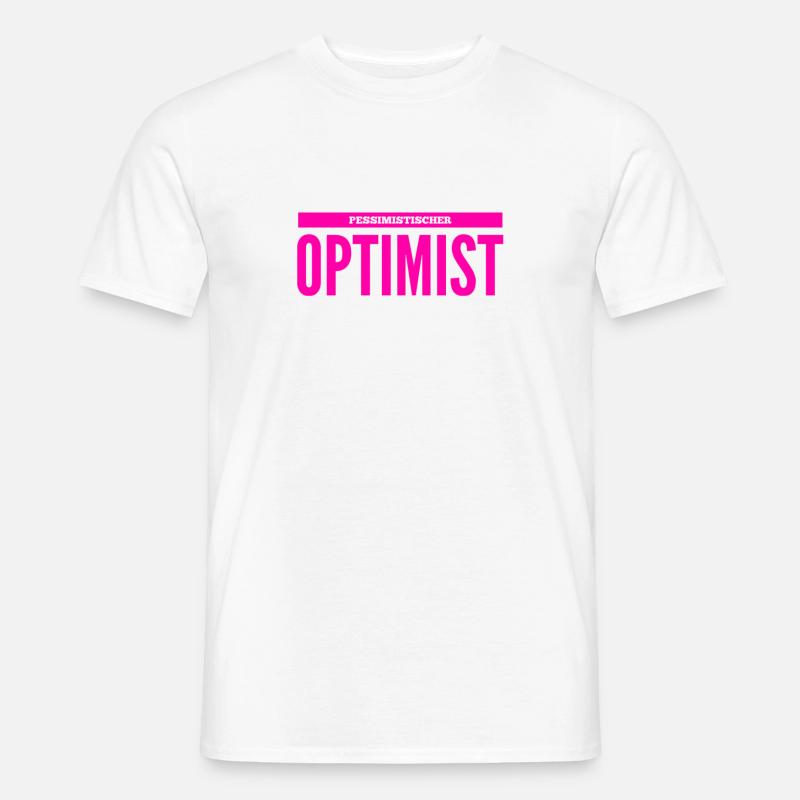 realistischer Optimist - Männer T-Shirt - Weiß
