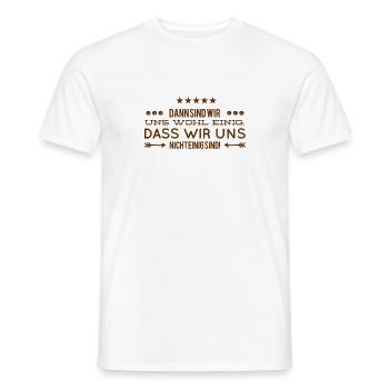 wir können uns nicht einigen - Männer T-Shirt - Weiß - Vorne - AI Model Male 178 dark (178cm)