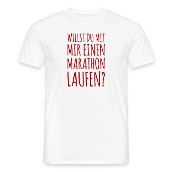 einen Marathon laufen - Männer T-Shirt - Weiß - Vorne - AI Model Male 178 dark (178cm)