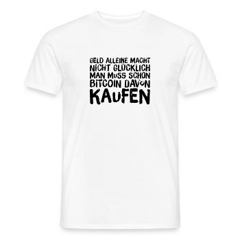 BITCOIN macht dich glücklich - Männer T-Shirt - Weiß - Vorne - AI Model Male 178 dark (178cm)