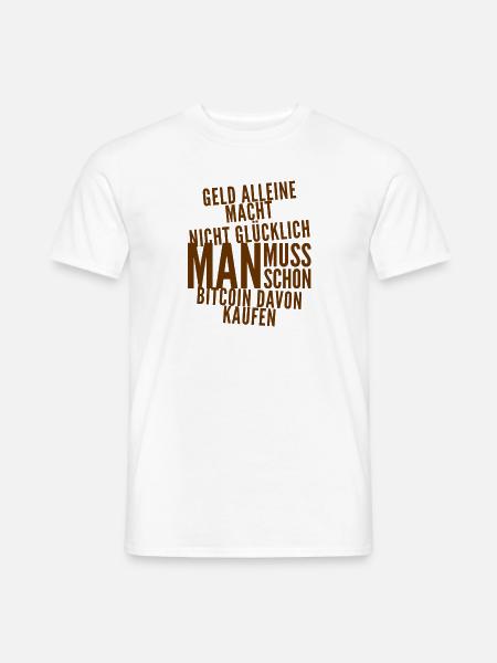 BITCOIN macht glücklich - Männer T-Shirt - Weiß