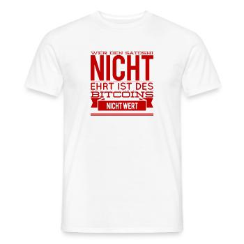 den Satoshi ehren - Männer T-Shirt - Weiß - Vorne - AI Model Male 178 dark (178cm)