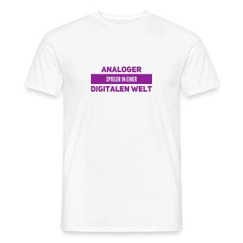 Analogue is always possible - Men's T-Shirt - white - Front - AI Model Male 178 dark (178cm)