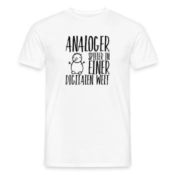 Analog is great - Men's T-Shirt - white - Front - AI Model Male 178 dark (178cm)