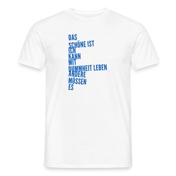 the stupidity of men - Men's T-Shirt - white - Front - AI Model Male 178 dark (178cm)