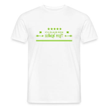 ich glaub mein Schwein pfeift - Männer T-Shirt - Weiß - Vorne - AI Model Male 178 dark (178cm)