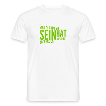 To live is to develop - Men's T-Shirt - white - Front - AI Model Male 178 dark (178cm)