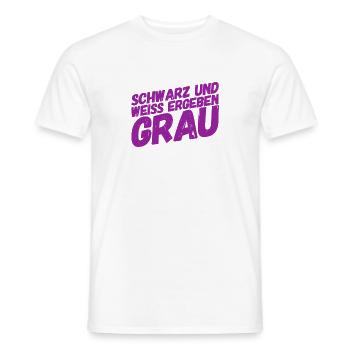 das ergibt grau - Männer T-Shirt - Weiß - Vorne - AI Model Male 178 dark (178cm)